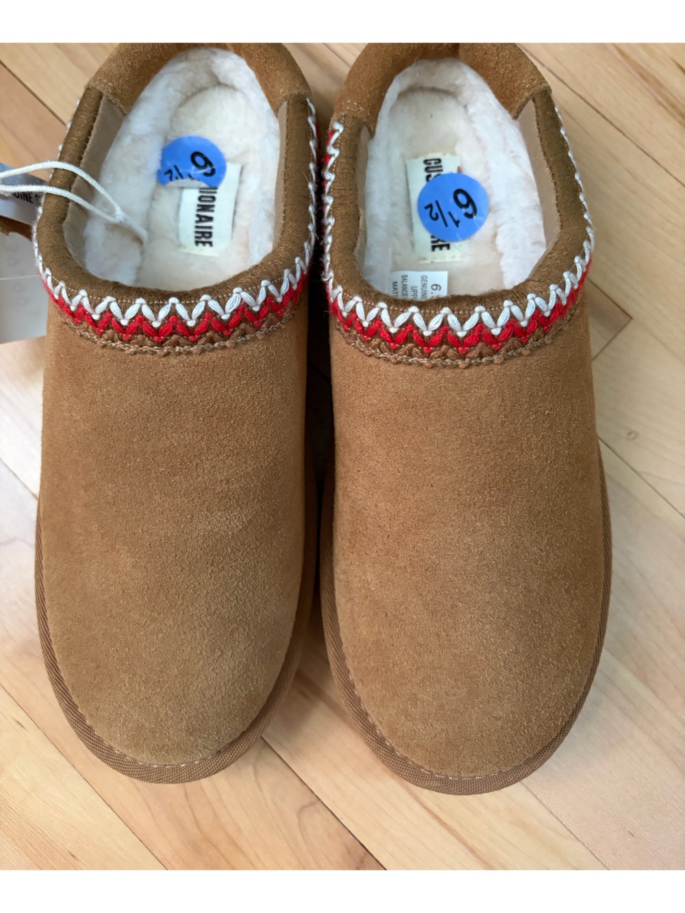 NEW Cushionaire Keto Slip-On Suede Mule cozy slipper shoes faux fur lined 6.5